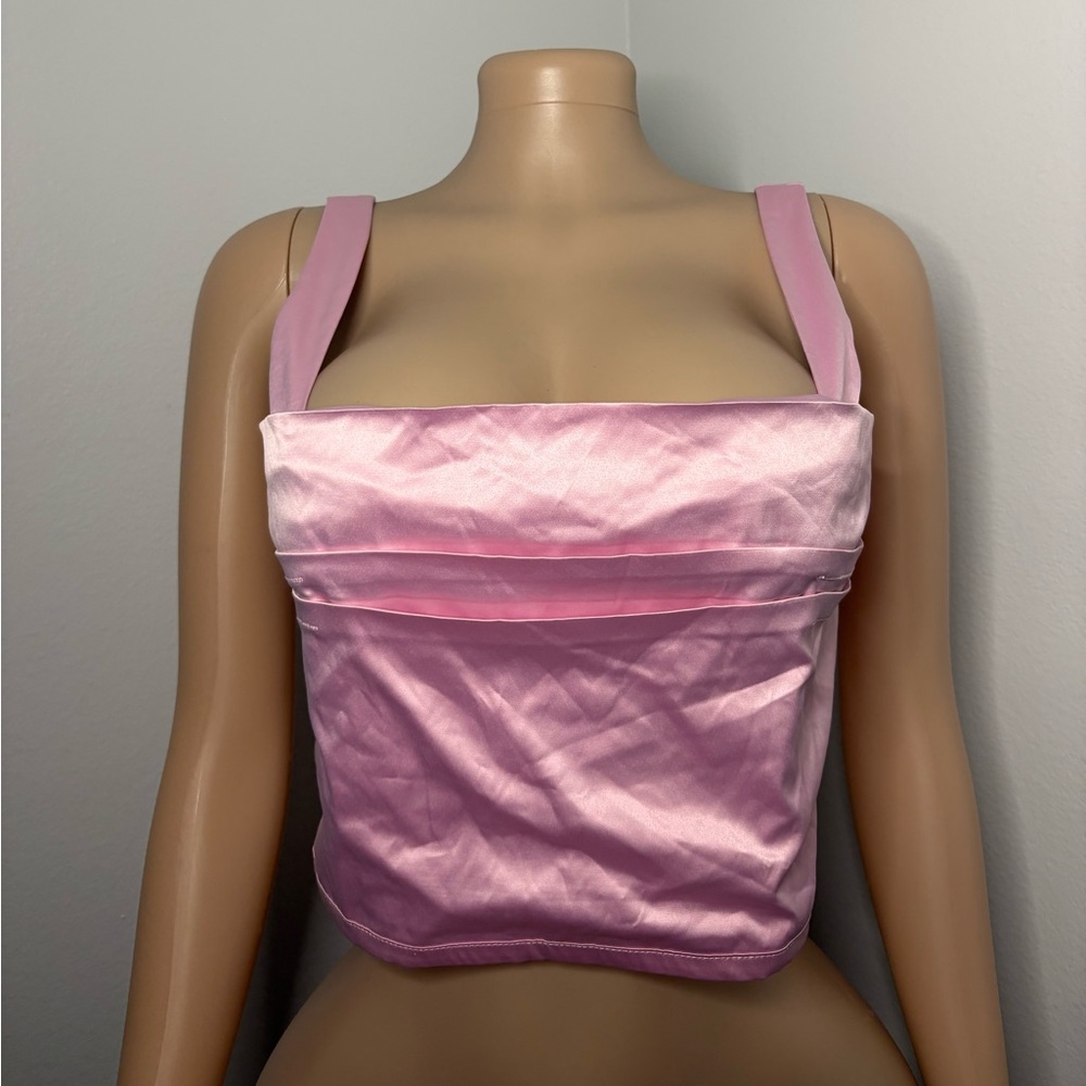 Fashion Nova Pink Satin Top